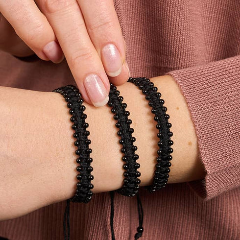Gunmetal x Schwarz | Freundschaftsarmband DOT